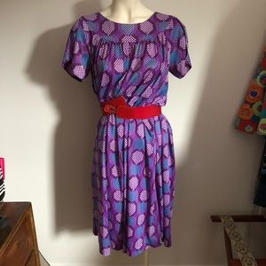 Vtg Purple Op Art Dress Versatile!